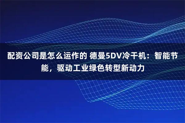 配资公司是怎么运作的 德曼5DV冷干机：智能节能，驱动工业绿色转型新动力