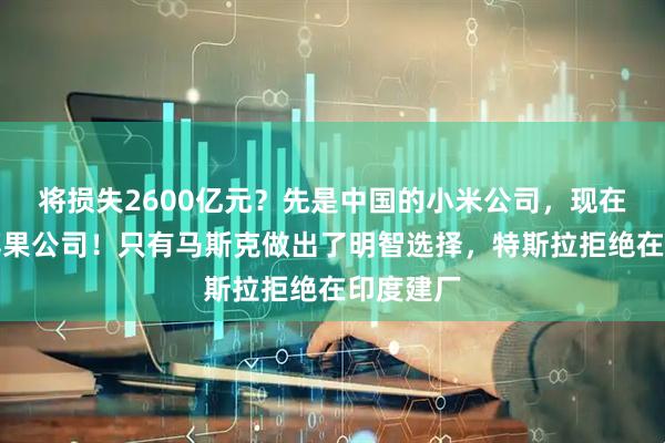 将损失2600亿元？先是中国的小米公司，现在轮到了苹果公司！只有马斯克做出了明智选择，特斯拉拒绝在印度建厂